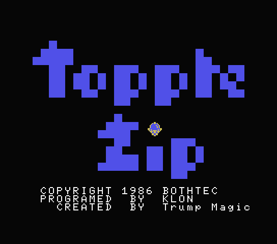 Topple Zip title screen for MSX